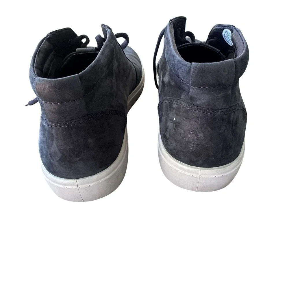 Ecco Soft 7 Chukka Ankle Boots Mens Size 8 Black Nubuck Leather Casual Lace Up